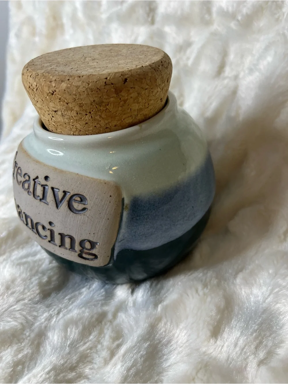 Vintage Creative Financing Pottery Jar with Cork Lid